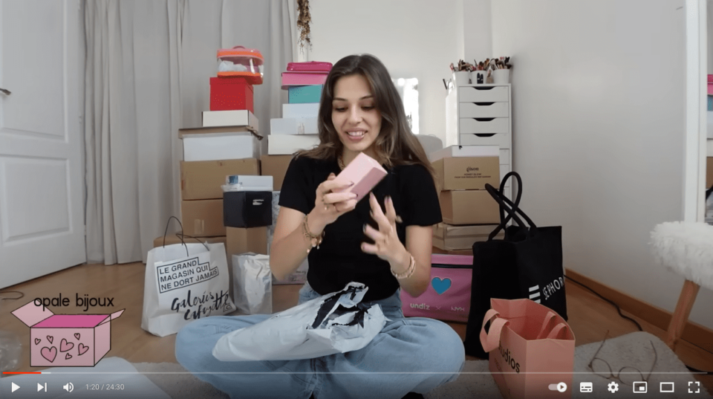 unboxing influenceur youtube